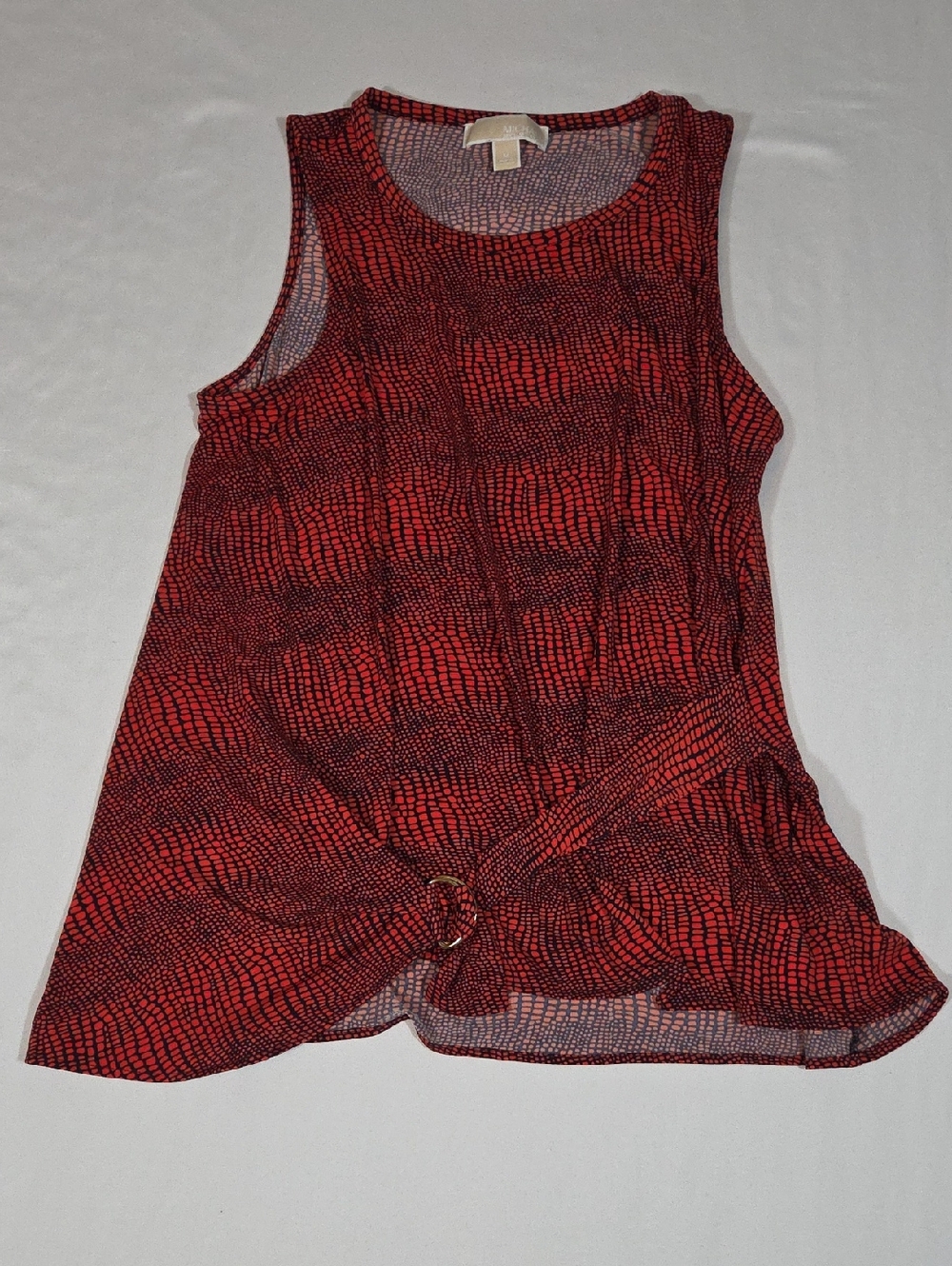 Michael Michael Kors Sleeveless Red And Black Pattern Shirt Size M
